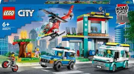 Конструктор lego city центр управления спасательным транспортом 706 деталей (60371)