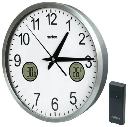 Настінний годинник Meteo Zp31 з бездротовим датчиком для вимірювання зовнішньої температури 30 см (5907265012647). Настінні годинники