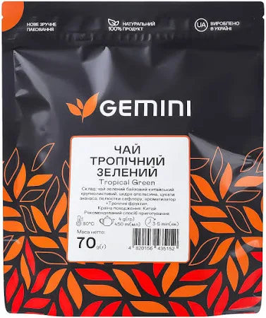 Чай зелений Gemini Тропічний 70г