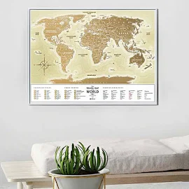 Скретч-карта мира Travel Map, Gold