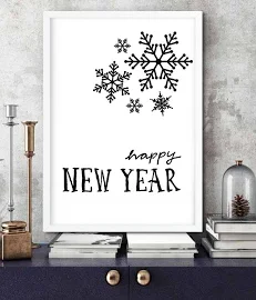 Стильний новорічний постер у скандинавському стилі З Новим Роком (2 розміри)