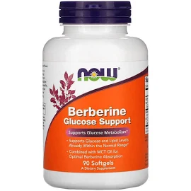 Now Foods, Berberine Glucose Support (90 капс.), берберин, антиоксидант