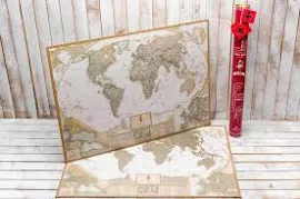 Скретч карта мира My Map Antique edition ENG в наборе для любимого человека In Love