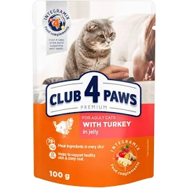 Корм Club 4 Paws для дорослих котів з індичкою в желе 100 г