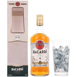 Ром Bacardi Anejo Cuatro 4 роки витримки 0.7 л 40% + келих (3011932033766). Ром