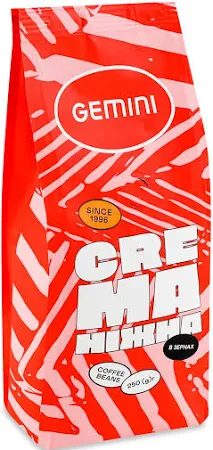 Кава Gemini Crema Ніжна в зернах 250г