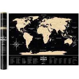 Скретч карта мира Travel Map Black World (пластик)