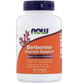 Берберин berberine glucose support, now foods, 76 гелевих капсул