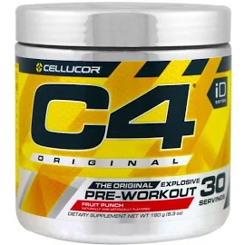 Cellucor, C4 Original для взрывной тренировки, перед тренировкой, фруктовый удар, 6,3 унций (180 г)