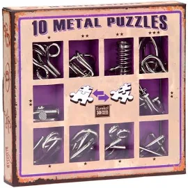 10 Metal Puzzle Violet | Фиолетовый набор головоломок