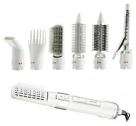 Прилад для укладання волосся Gemei 7в1 стайлер багатофункціональний з насадками 3 режими 1200Вт Білий (GM-4836). Стайлери