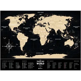 Карта travel map Black world 1DEA.me