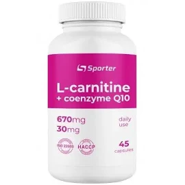 Жиросжигатель Sporter L-Carnitine + Q10, 45 капсул