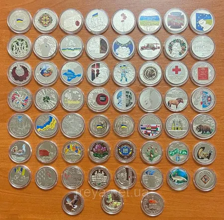 Повний набір кольорових монет України 2010 – 2025 (71 монета + 2 медалі)