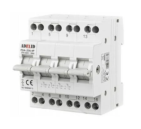 Модульний перекидний перемикач навантаження Мережа-Генератор 4P 25A 1-0-2. Низьковольтні перемикачі навантаження