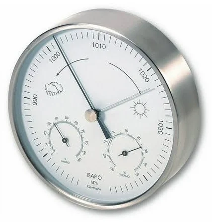 Механічна метеостанція TFA з нержавіючої сталі для дому та вулиці 20.2027.60