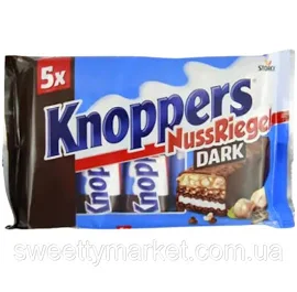 Батончики Knoppers Nuss Riegel Dark 200 г з фундуком 5 шт