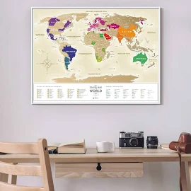 Скретч карта мира "Travel Map Gold World" (укр) (рама) GWUAF 1 шт.