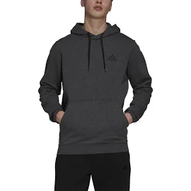 Adidas Men's Feel Cozy Essentials Fleece Pullover Hoodie - Dark Grey Heather - Size 3xlt