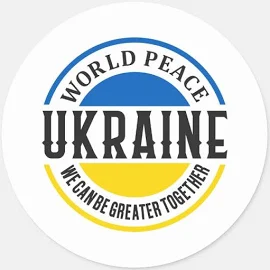 Ukraine Russia War Freedom Peace Greater Together Classic Round...