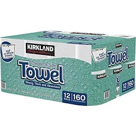 Kirkland Signature Premium Big Roll Paper Towels 12-roll, 160 Sheets Per Roll - 2 Pack