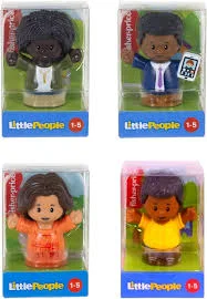 Fisher-Price Little People Bundle 4 Pack - Dad in Suit, Mom in Dress, Mom in Green Cardigan, Grandpa