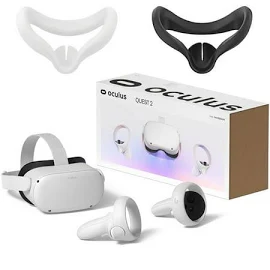 Oculus Quest 2 - Advanced All-in-One Virtual Reality Gaming Headset, White - Family Christmas Holiday Gaming Entertainment - 256GB Video - Face Cover