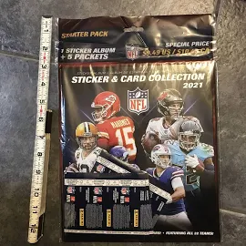 Panini NFL 2021 Sticker & Card Collection 2 Albums + 10 Stickers + 2 Cards