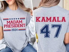 CrystalThreadsUS Madam President Kamala Harris Shirt, President Kamala Harris 2024 Shirt for Men, Kamala for The People Shirt, Kamala Rally Shirt for Women