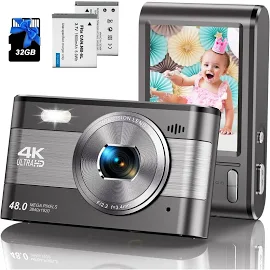 Digital Camera for Photography Autofocus 4K 48MP Compact Vlogging Camera for YouTube with 3” FHD Screen 18X Digital Zoom Point and Shoot Camera Mini