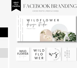 Facebook Cover Template, Facebook Banner, Facebook Icon, Modern Facebook Business Cover Image, DIY Facebook Template, Canva Template - Alina