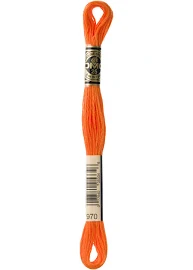 Six Strand Floss, DMC (Orange Colors) 100% Cotton 970