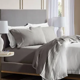 Boll & Branch Percale Hemmed Sheet Set in Stone at Nordstrom, Size King Split