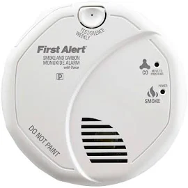 First Alert Photoelectric Smoke And Carbon Monoxide Detector With Voice Alarm, 120 Volt Ac/Dc, White