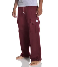 Pro Club Men's Heavyweight Fleece Cargo Pants, Maroon, Medium