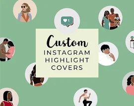 Custom IG highlights - Custom Instagram highlight covers - Custom Instagram icons - Black girl highlights - Black woman icons