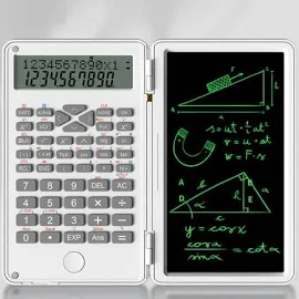 Baeteuy Calculator Clamshell Design Double Line Display Smart Writing One Click Delete LCD Screen Calculator ABS 240 Arithmetic Functions Digital 