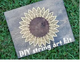 sunflower string art, flower string art, diy string art kit, string art kit, diy string art, flower string art kit, diy flower string art
