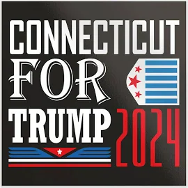 Connecticut Usa State For Trump President Election 2024 Vinyl Sticker