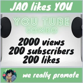 YouTube COMBO : 200 subscribers + 2000 views + 200 Likes