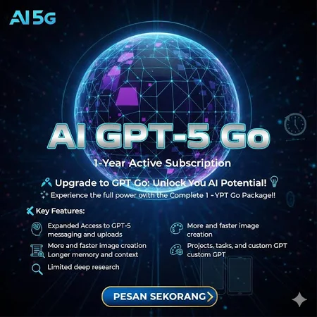 ChatGPT Go : Support Gpt-5 Private, 1 Year Subscription