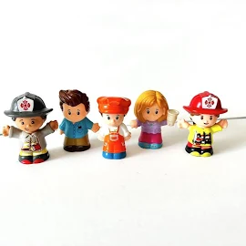 5x Fisher Price Little People City Folks People Fireman, Woman