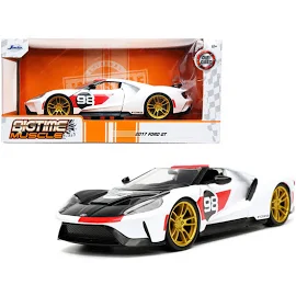 Jada 32700 2021 Ford GT #98 White Heritage Edition Bigtime Muscle Series 1/24 Diecast Model Car
