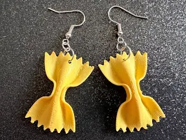 Bow Tie Pasta Earrings: 3D Printed Farfalle Earrings, Italian Food, Novelty Earrings, Butterfly Pasta, Best Gifts for Her/Him/Them