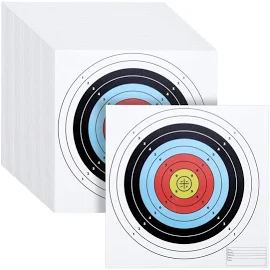 Okuna Outpost 50-Pack Bullseye Large Paper Shooting Range Targets for Pistol Shooting, Bulk Pack for Hunting Accessories, Handguns, Gun Range,