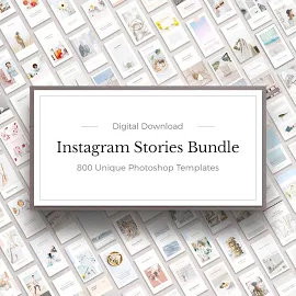 Huge Instagram Stories Bundle, 800 Unique Editable Photoshop Templates, Includes All Instagram Story Packs, +25x40 Instagram Highlights