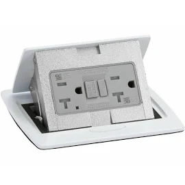 Lew Electric Pop Up Countertop Electrical Outlet, GFCI Receptacle (White)