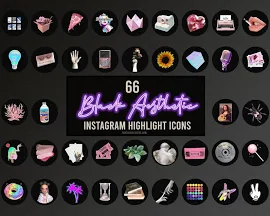 Instagram icon aesthetic -Black Aesthetic Instagram Highlight Icons- Instagram Retro -Instagram Story Highlight Icons - Instagram Stories