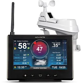 Acurite 01535M Iris (5-in-1) Weather Station with HD Display, White Black