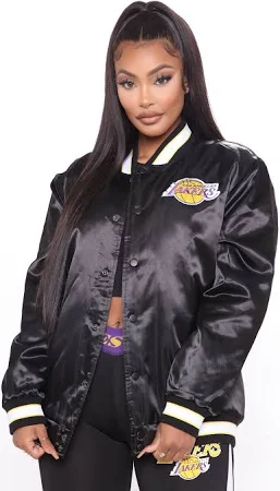 Fashion Nova Women's NBA Slam Dunk Lakers Bomber Jacket